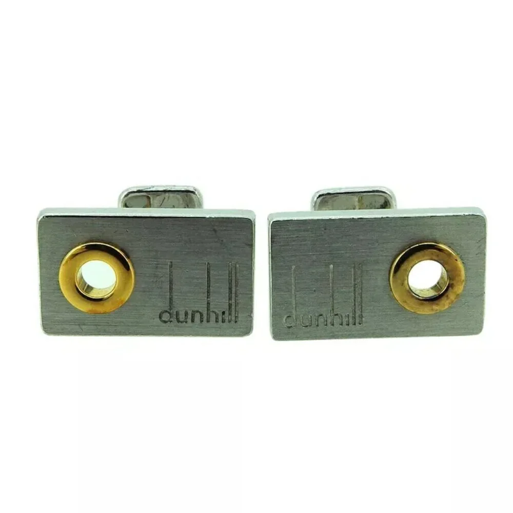 DUNHILL Cuffs logo silver 925 Authentic USED